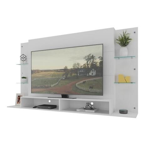 Painel para TV Até 60” com Prateleiras de Vidro Nairóbi Plus - Multimóveis