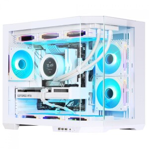 Gabinete Gamer SuperFrame Void Mid Tower Vidro Temperado M-ATX White Sem Fonte Com 3 Fans SF-CS-VDMAW3F