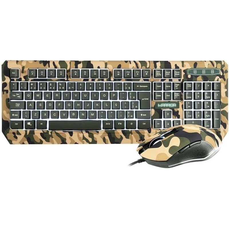 Kit Teclado e Mouse Gamer Multilaser Warrior Kyler LED Branco - TC249