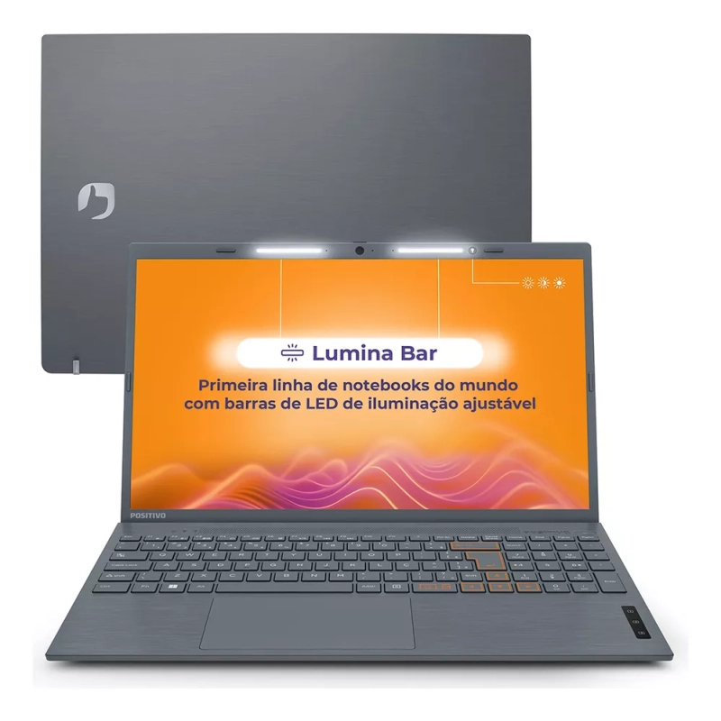 Notebook Positivo Vision C15 Lumina Bar Celeron 4gb 128gb Emmc Tela 15 Hd Antirreflexo Windows 11 Tecla Link Cinza