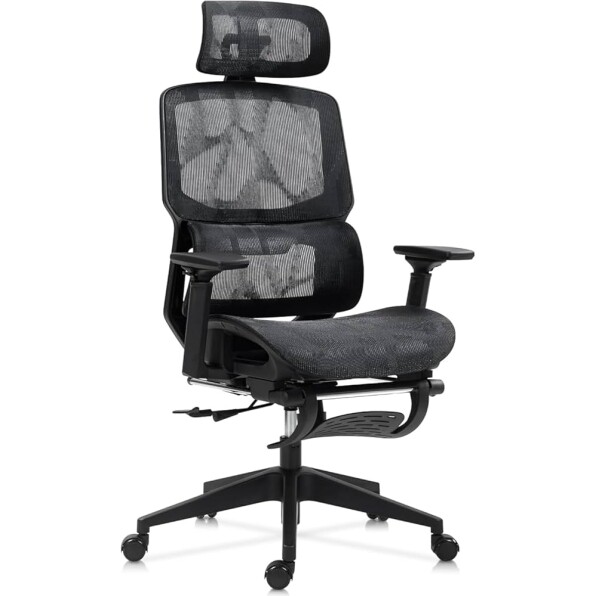 Cadeira de Escritório Ergonômica com Apoio para a Coluna Altura Ajustável Assento Confortável e Design Moderno para