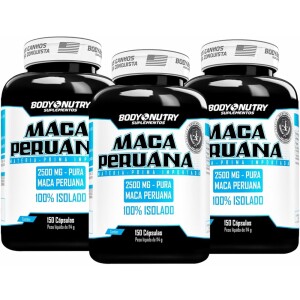 Kit 3x Maca Peruana Premium 2500mg 100% Pura