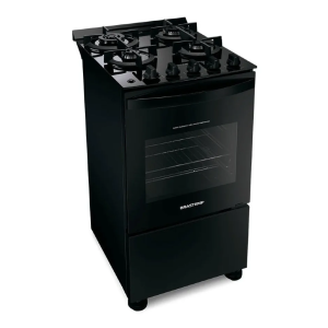 Fogão Brastemp 4 Bocas Preto Com Mesa De Vidro E Dupla Chama BIVOLT
