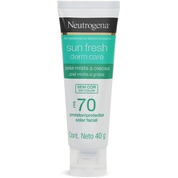 Neutrogena Sun Fresh Protetor Solar Facial Derm Care Pele Oleosa Sem Cor FPS 70 40g