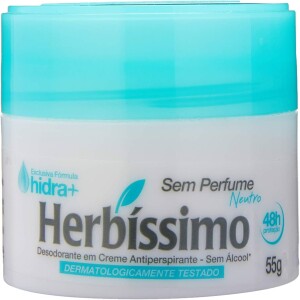 7 Unidades Desodorante em Creme Herbissimo Antiperspirante Neutro - 55g