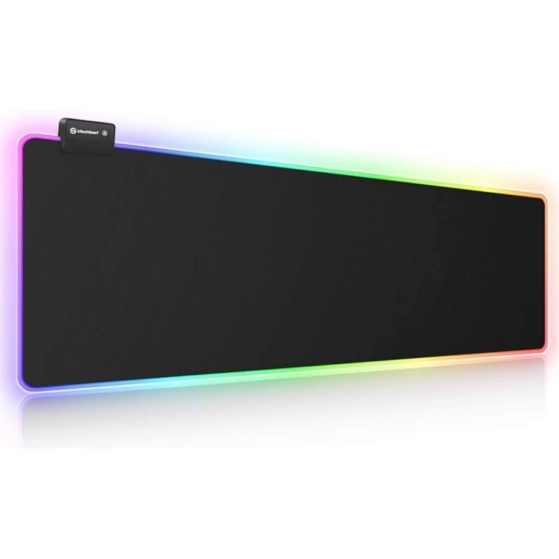Mouse pad para jogos RGB UtechSmart Mouse pad grande estendido macio com 14 modos de iluminação 2 níveis de brilho mo