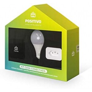 Kit Casa Conectada Positivo Casa Inteligente 3 Itens Smart Controle Universal Smart Plug Wi-Fi Smart Lâmpada Wi-Fi Bivolt – Compatível com