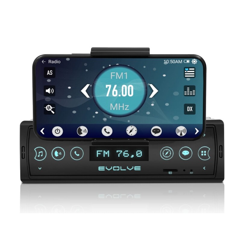 Som Automotivo Evolve Connect Bluetooth 4X35W Suporte p\u002F Smartphone Rádio FM Entrada USB - P3352