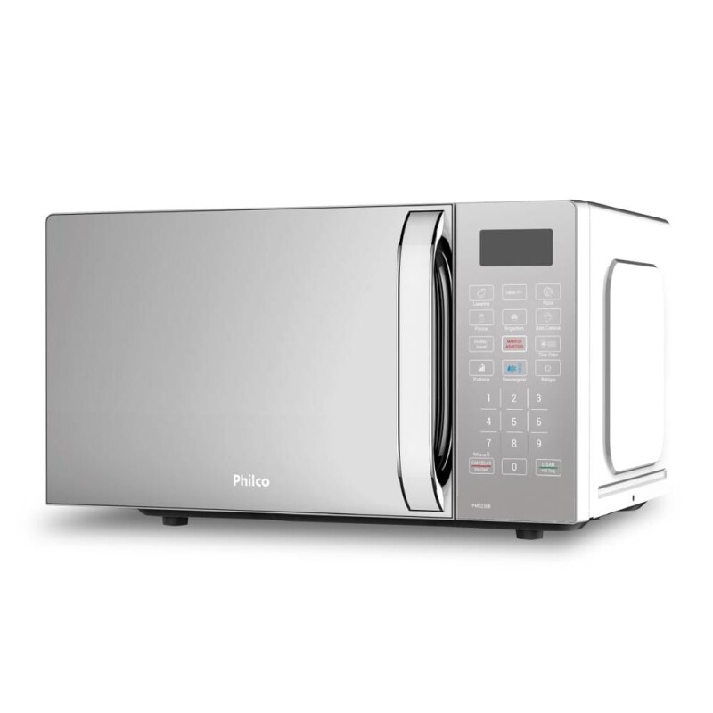 Micro-ondas 20L Espelhado Philco Limpa Fácil PMO23EB Branca 127V