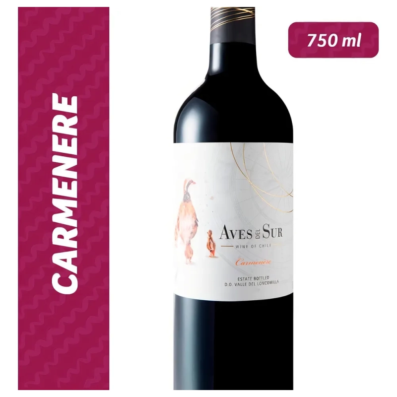 Vinho Chileno Tinto Aves Del Sur Carmenère Garrafa 750ml