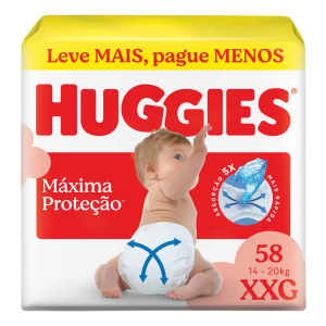 Fralda Descartável Huggies  Máxima Proteção XXG - 58 Unidades