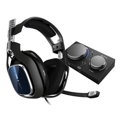 Headset Gamer Astro A40 TR + MixAmp Pro TR Gen 4 com Áudio Dolby para PS4 PC Mac - Preto/Azul - 939-001791