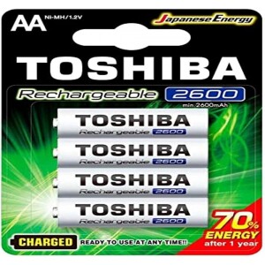 Pilha Recarregável AA 12V 2600mAh TNH6GAE TOSHIBA (Cartela com 4 unid.)