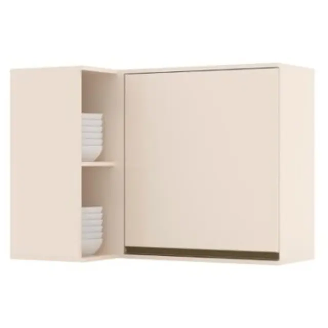 Armário Aéreo de Canto 1 Porta com Nichos em MDF Connect Henn - Off White