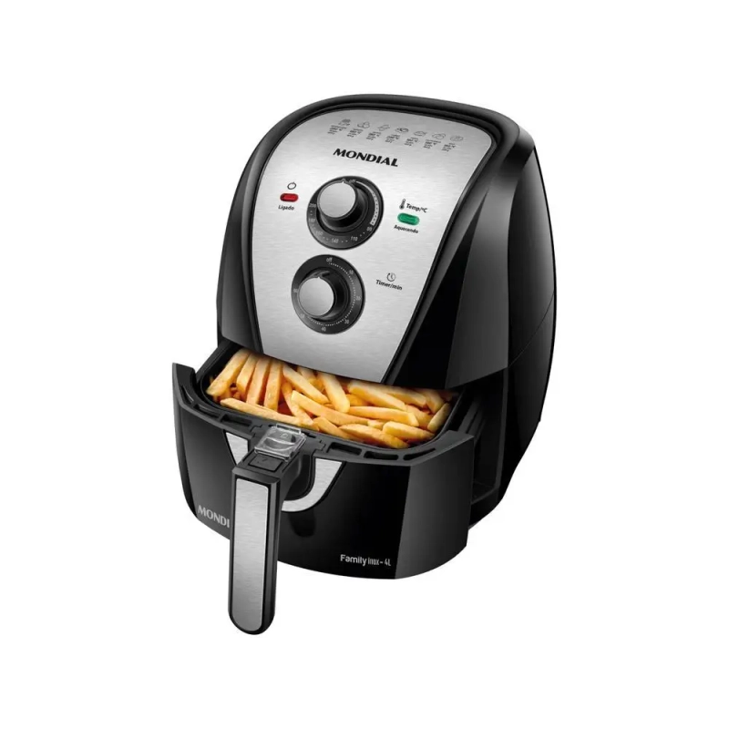 Fritadeira Elétrica sem Óleo/Air Fryer Mondial Family AFN-40-BI Preto 4L com Timer - 110V