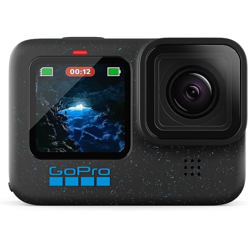 GoPro HERO12 BLACK - à Prova D'água com 5.3K60 27MP Vídeo + Foto HDR HyperSmooth 6.0 Trava de horizonte 360° Live +