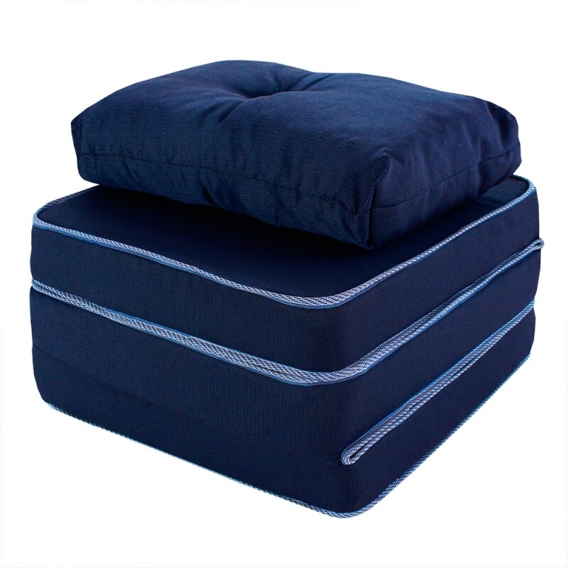 Puff Multiuso 3 Em 1 + Travesseiro Solteiro Jacquard - BF Colchões