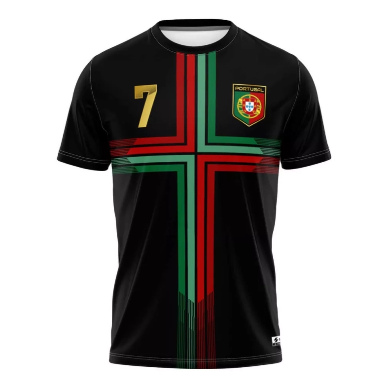 Camisa Cristiano Ronaldo Cr7 Portugal Preta