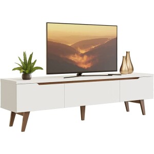 Rack para TV até 75 Polegadas Madesa Reims 2 Portas 1 Gaveta - Branco