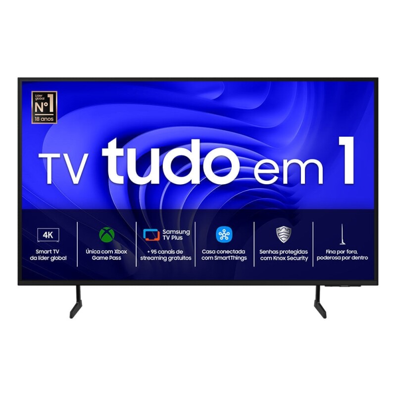 Samsung Smart Big TV 75" UHD 4K 75DU7700 2024 Processador Crystal 4K Gaming Hub AI Energy Mode Controle SolarCell A
