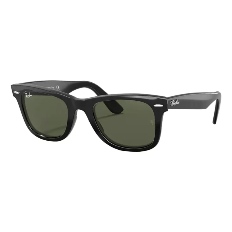 Óculos De Sol Masculino E Feminino Wayfarer Ray-ban Cor da armação Preto Cor da haste Preto Cor da lente G-15 Verde D