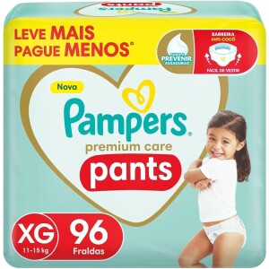 Pampers Pants Premium Care Fralda Fácil de Vestir XG 96 Unidades