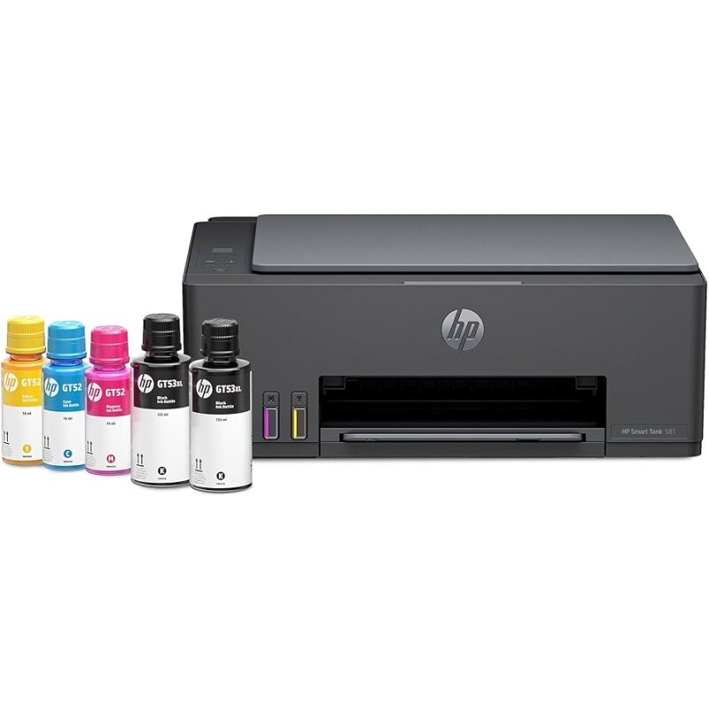 Impressora Multifuncional HP Smart Tank 581 Tanque de Tinta Colorida Wi-Fi com autorreparo USB - Impressora Copiadora e