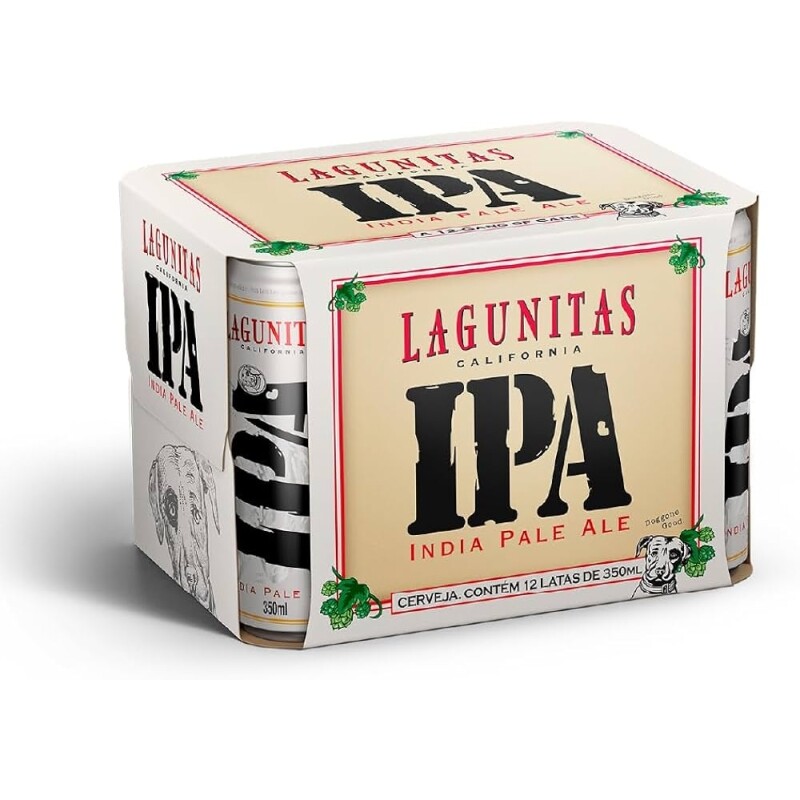 Pack Cerveja Lagunitas IPA Lata 350ML Com 12 Unidades