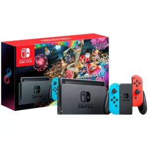 Console Nintendo Switch + Joy-Con Neon + Jogo Mario Kart 8 Deluxe + 3 Meses de Assinatura Nintendo Switch Online - HBDSKABL1