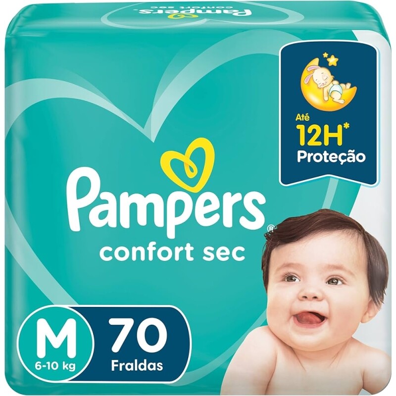 Fralda Pampers Confort Sec M - 70 fraldas