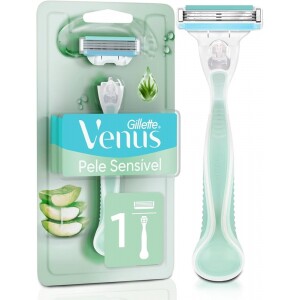 Aparelho de Depilar Gillette Venus Recarregável Pele Sensível com Aloe Vera