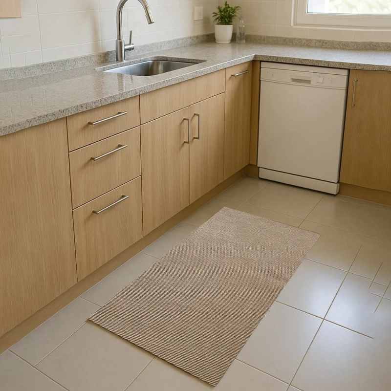 Tapete Sisal Passadeira Bege Antiderrapante Quarto 0,66x1,20