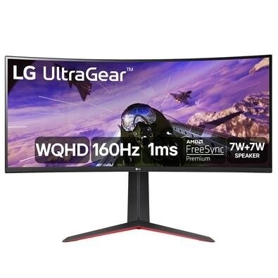 Monitor Gamer Curvo LG UltraGear LG 34" UltraWide 160Hz WQHD 1ms DisplayPort e HDMI AMD FreeSync Premium HDR10 99%