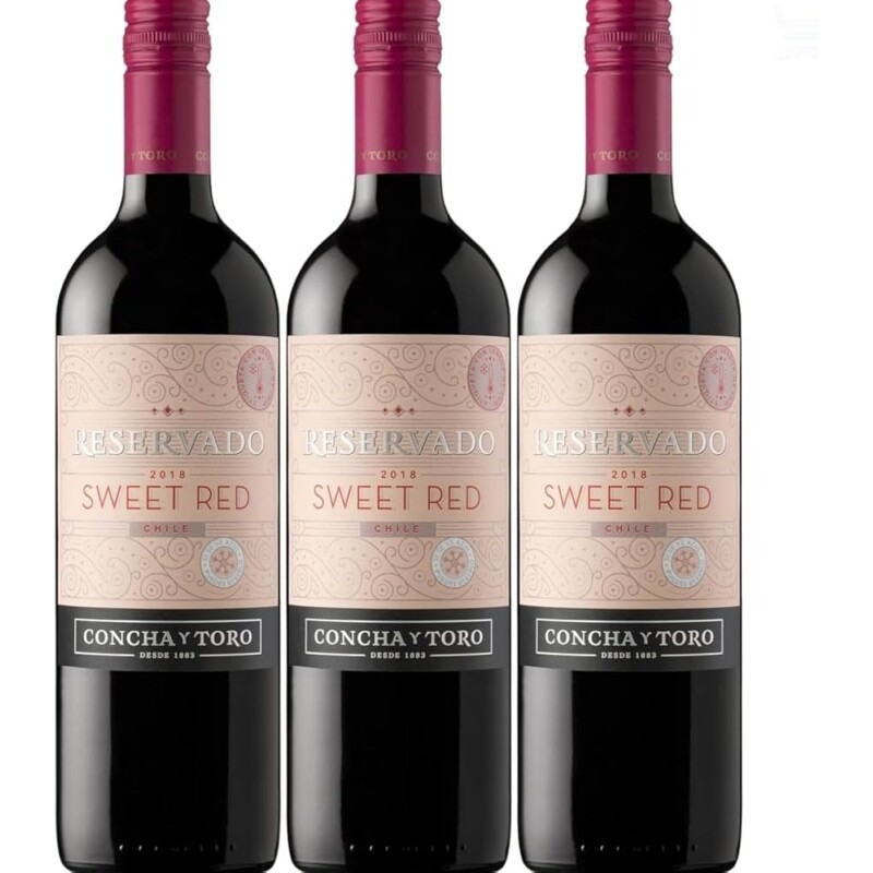 Kit Vinho Reservado Sweet Red Concha Y Toro 750ml Com 3 Garrafas
