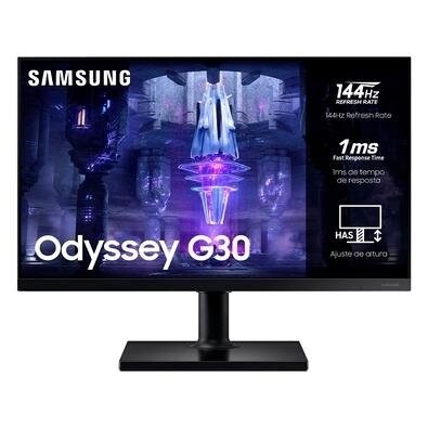 Monitor Gamer Samsung Odyssey G3 24" FHD 144Hz 1ms HDMI e DP FreeSync Premium Ajuste de Altura VESA Preto - LS24BG300ELM