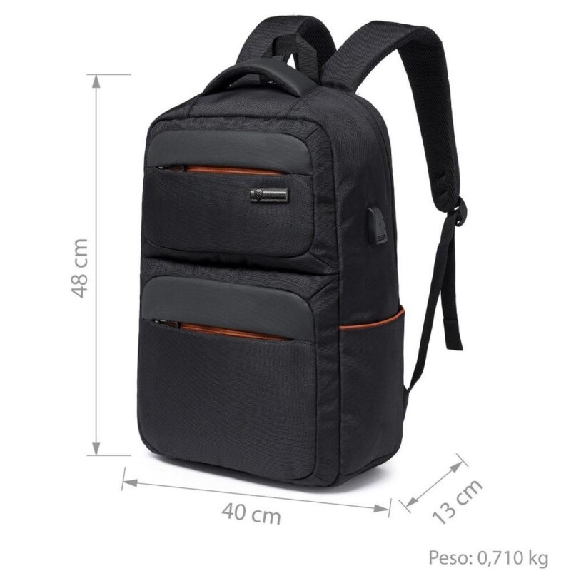 Mochila Swissport Executiva C/ Adaptador Usb 25 Litros - Preto