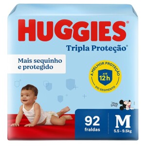 Huggies Fralda Tripla Proteção M - 92 Unidaes