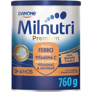 Milnutri Premium Banana e Maçã Composto Lácteo Infantil Ômega 3 Rico em Ferro Vitamina C e Cálcio 760g