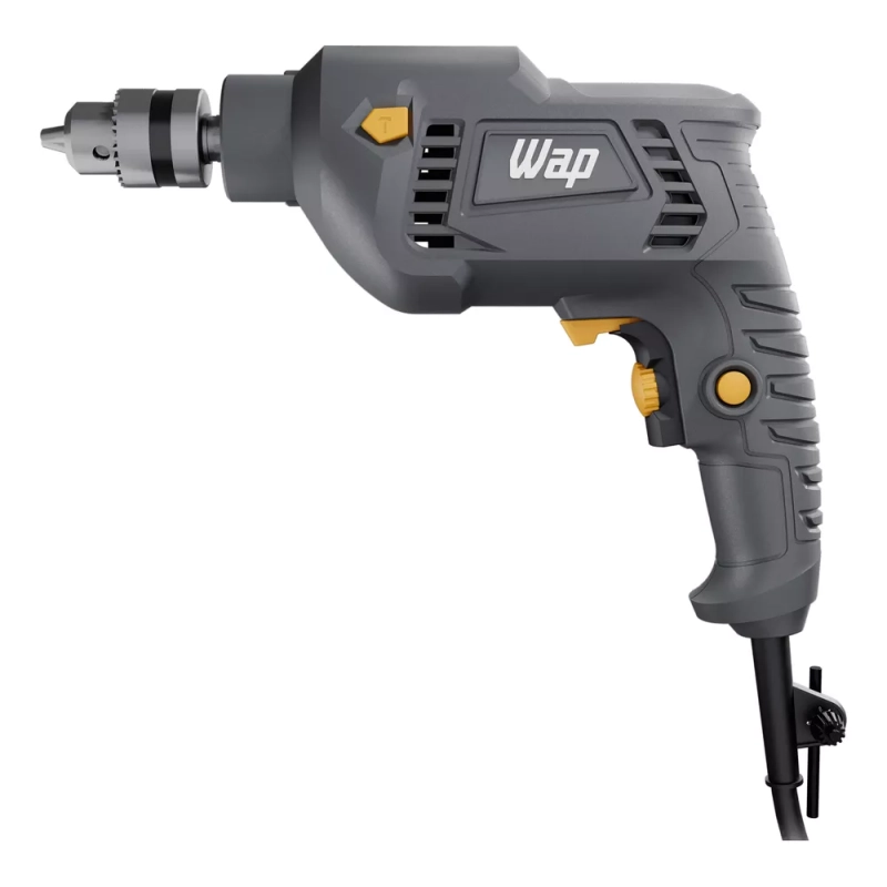 Parafusadeira e Furadeira de Impacto WAP WF 700FE Mandril de 3/8'' 700W Cinza e Amarela 110V