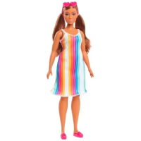 Boneca Mattel Barbie Malibu Aniversário 50 Anos Vestido Listras GRB38