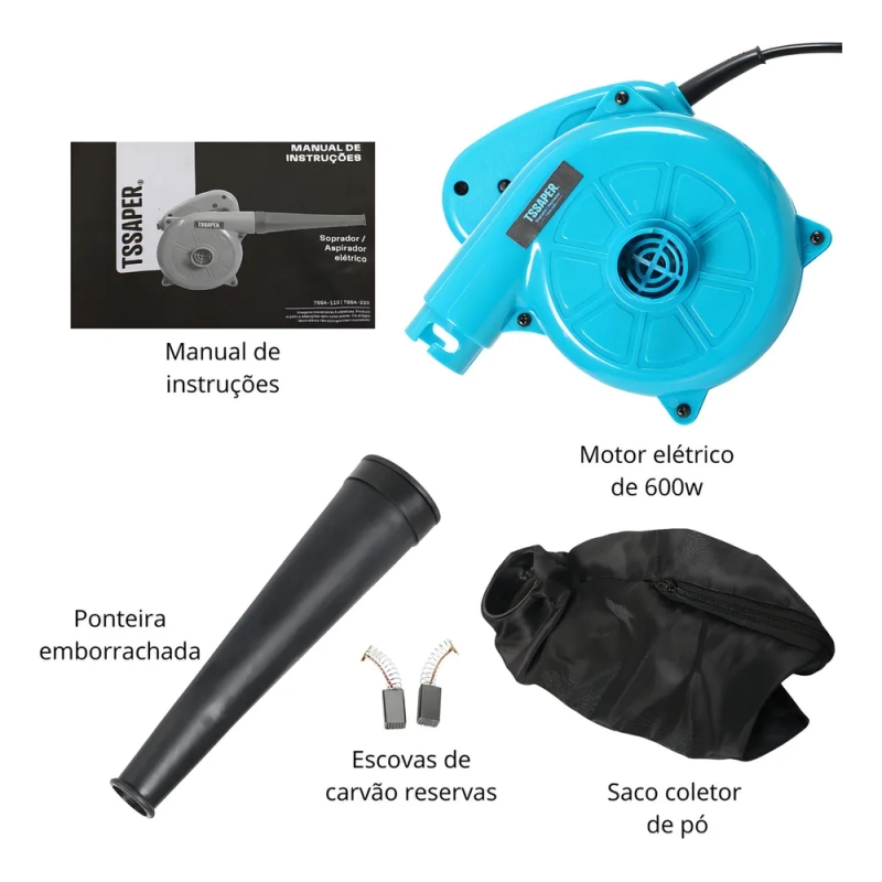 Soprador Aspirador Tssaper TSSA elétrico 600W