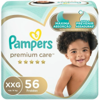Fraldas Descartáveis Pampers Premium Care XXG - 56 Unidades