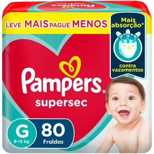 Fralda Pampers Supersec G - 80 fraldas