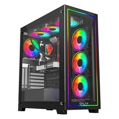 Gabinete Galax Omega Black Mid Tower ATX Frontal de Vidro 4X FAN ARGB Preto - GLX-OMEGA-2067