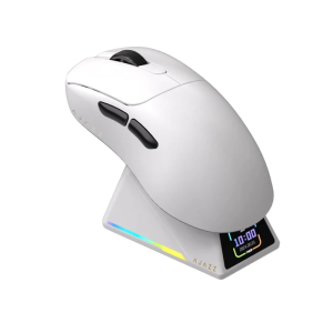 Mouse Gamer Sem Fio Ajazz AJ179 APEX Sensor PAW3950 8KHz com Dock de Carregamento com Display