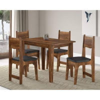 Conjunto Sala de Jantar Mesa e 4 Cadeiras Nicoli Soneto Móveis