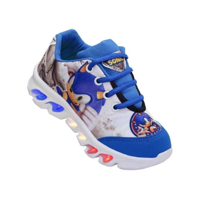 Tênis De Led Infantil Menino Masculino Sonic Luzinha - Azul