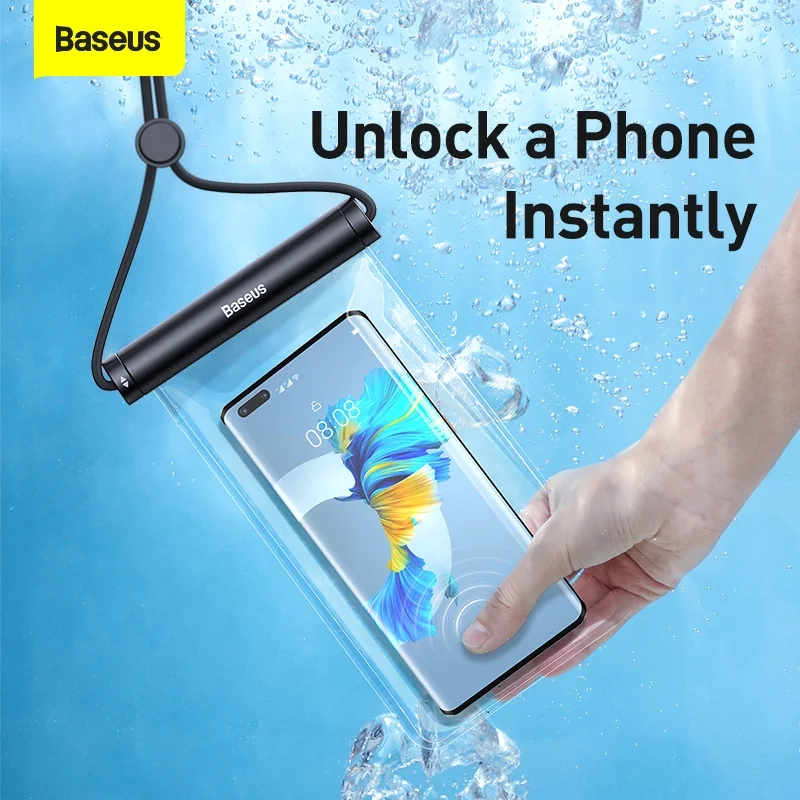 Baseus capa de telefone à prova d'água sob 7.2 polegadas para iphone 12 pro max swim case ipx8 capa universal para hua