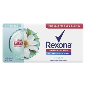 3 Pack Sabonete Em Barra Rexona Fresh 84G - 6 Unidades Cada
