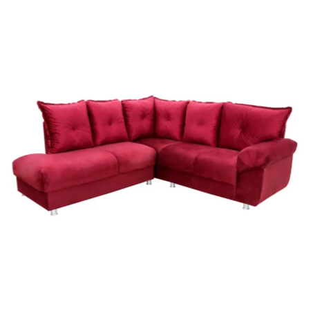 Sofá de Canto 5 Lugares 210cm Revestimento em Suede  Chicago - Bordo Tecido Suede Veludo